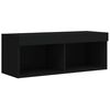 vidaXL 8 Piece TV Wall Cabinet Set with LED Lights Black