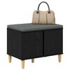 vidaXL Hall Bench with Cushion with Storage Black Oak 60 x 38 x 46 cm