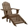 vidaXL Garden Chair with Ottoman Wood Brown