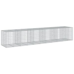 vidaXL Gabion Basket with Cover 550x100x100 cm Galvanised Iron