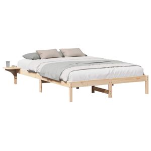 vidaXL Bed Frame Natural 150 x 200 cm Solid Pine Wood