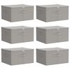 vidaXL Storage Box 6 pcs Non-woven fabric 50 x 30 x 25 cm 37.5 L Grey