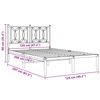 vidaXL Metal Bed Frame without Mattress with Headboard Black 120x200cm
