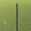 vidaXL Fence with Post Grey 1 x 50 m Steel and PVC
