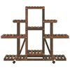 vidaXL Flower Stand with Wheels 110x25x101 cm Solid Wood Fir