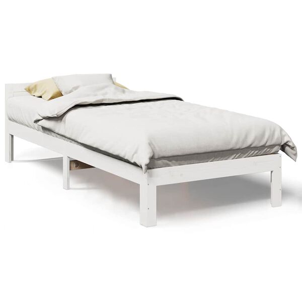 vidaXL Bed Frame without Mattress White 90x200 cm Solid Wood Pine