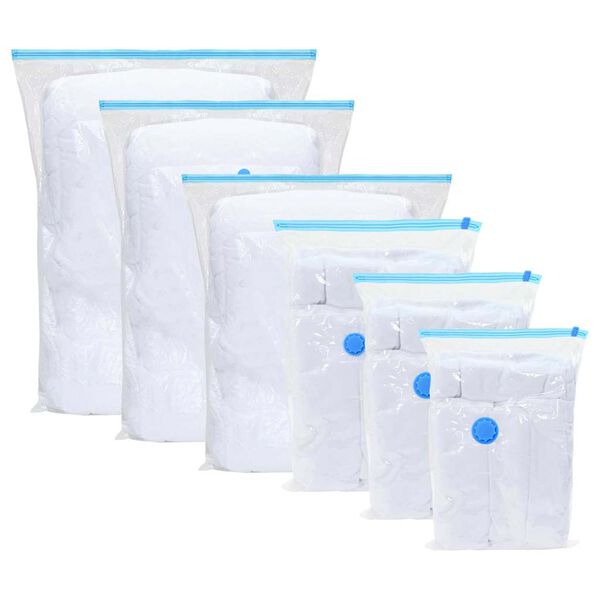 vidaXL Storage Bags 15 pcs Transparent and Blue 130 x 100 cm