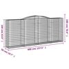 vidaXL Arched Gabion Baskets 15 pcs 400x50x160/180 cm Galvanised Iron