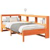 vidaXL Bookcase Bed without Mattress Wax Brown 100x200 cm Solid Wood Pine