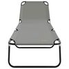 vidaXL Folding Sun Lounger 2 pcs Grey 188 x 57 x 86.5 cm Polyester