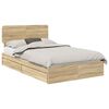 vidaXL Storage Bed with Drawer Sonoma Oak 120 x 190 cm Engineered Wood