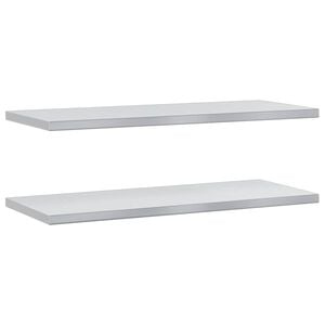 vidaXL Wall Shelves 2 pcs 100x40 cm Silver Stainless Steel