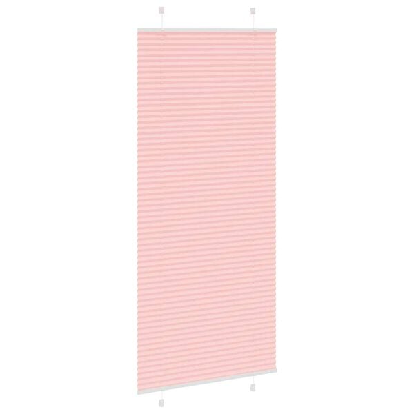 vidaXL Pleated Blind Pink 85x200 cm Fabric Width 84.4 cm Polyester
