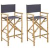 vidaXL Folding Director's Chair 2 pcs Natural and Dark Grey Bamboo