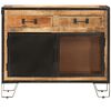 vidaXL Sideboard 80x31x66 cm Solid Rough Wood Mango and Metal