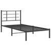 vidaXL Metal Bed Frame without Mattress with Headboard Black 90x200cm