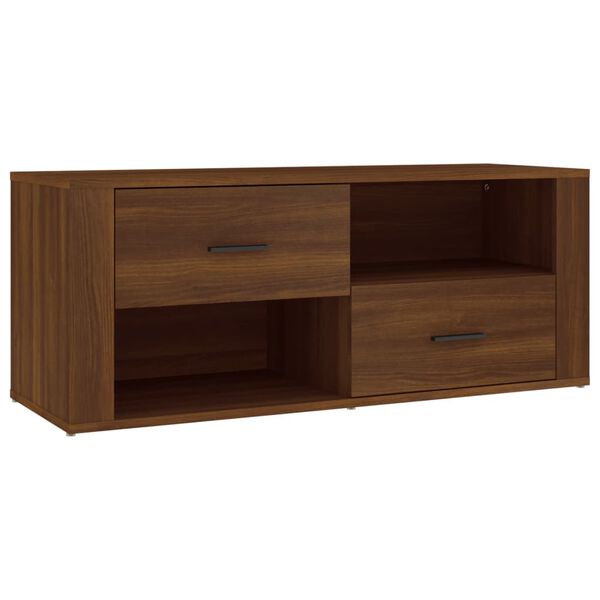 vidaXL TV Cabinet Brown Oak 100x35x40 cm Engineered Wood
