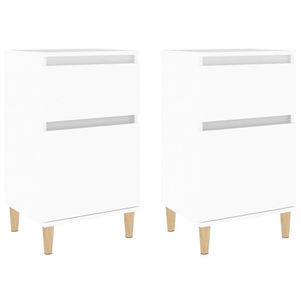vidaXL Bedside Cabinets 2 pcs White 40x35x70 cm