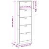 vidaXL Shoe Cabinet Smoked Oak 59x17x169 cm Engineered Wood