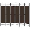 vidaXL 6-Panel Room Divider Brown 240x180 cm