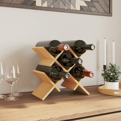 vidaXL Wine Rack for 5 Bottles 41x15x25 cm Bamboo