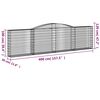 vidaXL Arched Gabion Baskets 9 pcs 400x30x100/120 cm Galvanised Iron