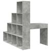 vidaXL Corner Desk with Shelf Concrete Grey 101.5 x 149.5 x 149.5 cm