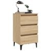 vidaXL Bed Cabinet with Metal Legs Sonoma Oak 40x35x69 cm