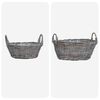 vidaXL Planter Basket with Storage 2 pcs Grey Lacak Rattan