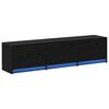 vidaXL TV Cabinet Black Oak Engineered Wood