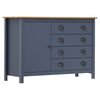 vidaXL Sideboard Hill Grey 120x40x80 cm Solid Pine Wood