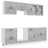 vidaXL 8 Piece Kitchen Cabinet Set "Lucca" Concrete Grey Engineered Wood