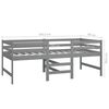 vidaXL Mid-high Bed without Mattress Grey Solid Wood Pine 90x200cm