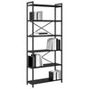 vidaXL Bookshelf Black Oak 80 x 30 x 190 cm Engineered Wood
