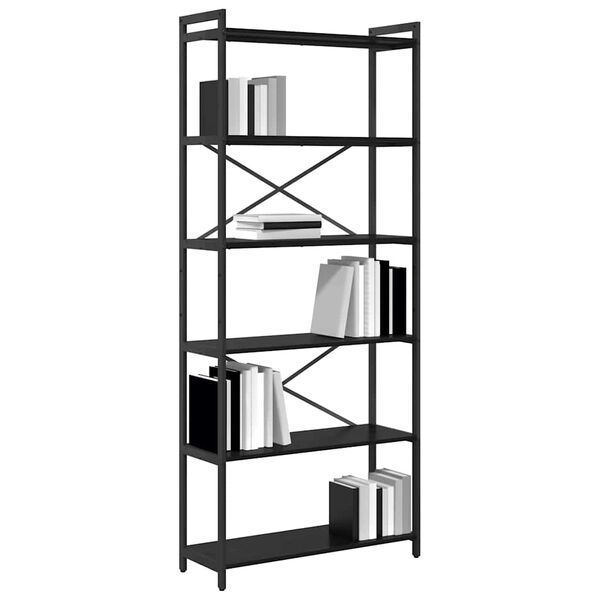 vidaXL Bookshelf Black Oak 80 x 30 x 190 cm Engineered Wood