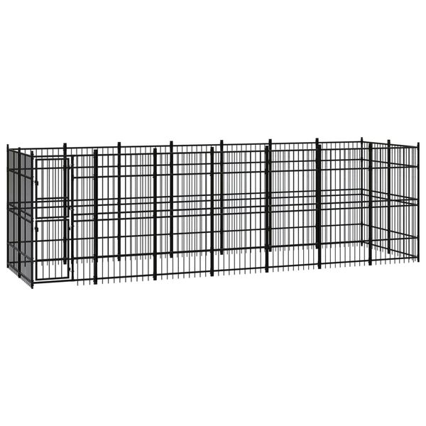 vidaXL Outdoor Dog Kennel Steel 12.9 m&sup2;