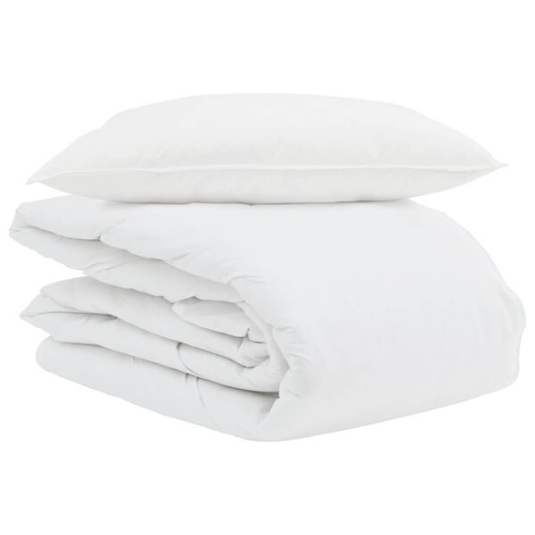 vidaXL Summer Duvet with Pillow 2 pcs White Down Feather
