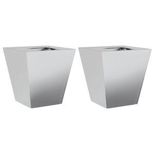 vidaXL Garden Planters 30x30x30 cm 2 pcs Galvanised Steel