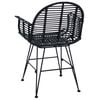 vidaXL Dining Chair 2 pcs Black 57 x 54.5 x 85 cm Rattan and Iron