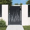 vidaXL Garden Gate Anthracite 100x125 cm Steel Grass Design