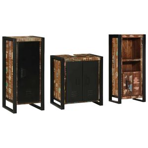 vidaXL Bathroom Furniture Set 3 pcs Multicolour and Black