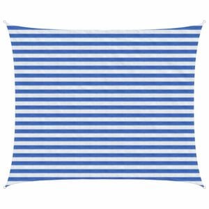 vidaXL Sunshade Sail Blue and White 2.5 x 4 m HDPE