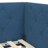 vidaXL Corner Bed Frame with Headboard Blue 90 x 200 cm Fabric