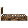 vidaXL Bed Frame with Drawer Smoked Oak 140 x 200 cm Engineer Wood