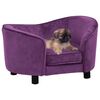 vidaXL Dog Sofa Burgundy 69x49x40 cm Plush