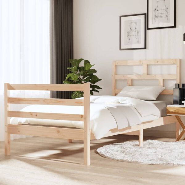 vidaXL Bed Frame without Mattress 90x190 cm Single Single Solid Wood