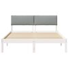 vidaXL Bed frame White and light grey 140 x 190 cm Solid pine wood