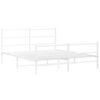 vidaXL Metal Bed Frame without Mattress with Footboard&nbsp;White 150x200cm