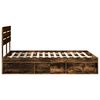 vidaXL Bed Frame Smoked Oak 160 x 200 cm Solid Pine Wood