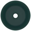vidaXL Luxury Wash Basin Round Matt Dark Green 40x15 cm Ceramic
